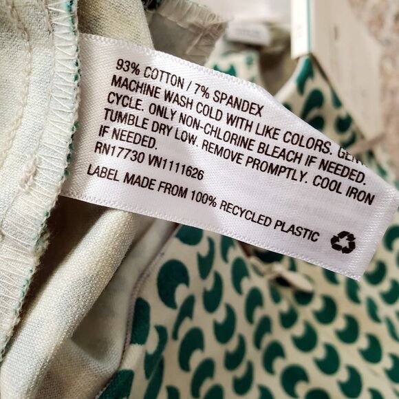 A New Day Pants Womens Size 2R Skinny Ankle High Rise Green Geo Stretch New - Picture 11 of 11